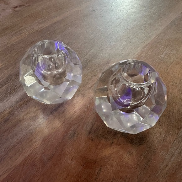 Vintage Other - Vintage Crystal Taper Candle Holders
